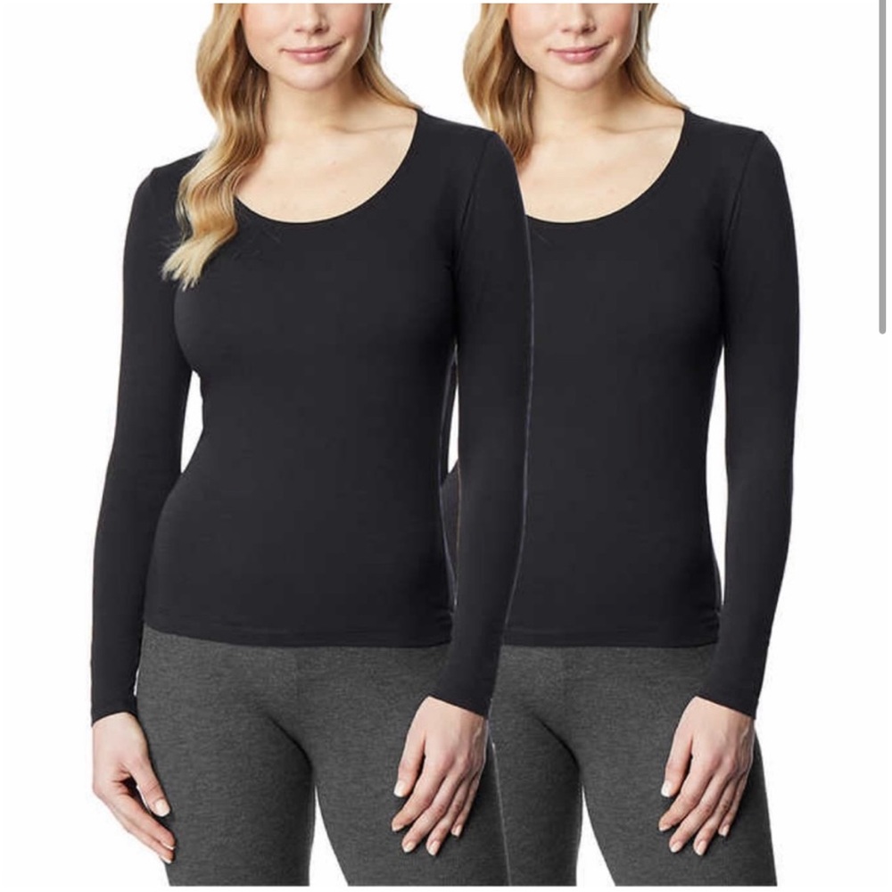 32 Degrees Ladies' Heat Long Sleeve Scoop Neck Tee, 2-pack/ Size: L (12-14) NWT
